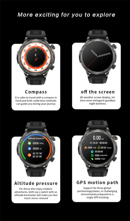 Bluetooth Call Smart Watch For Men With GPS Waterproof - Smarsty