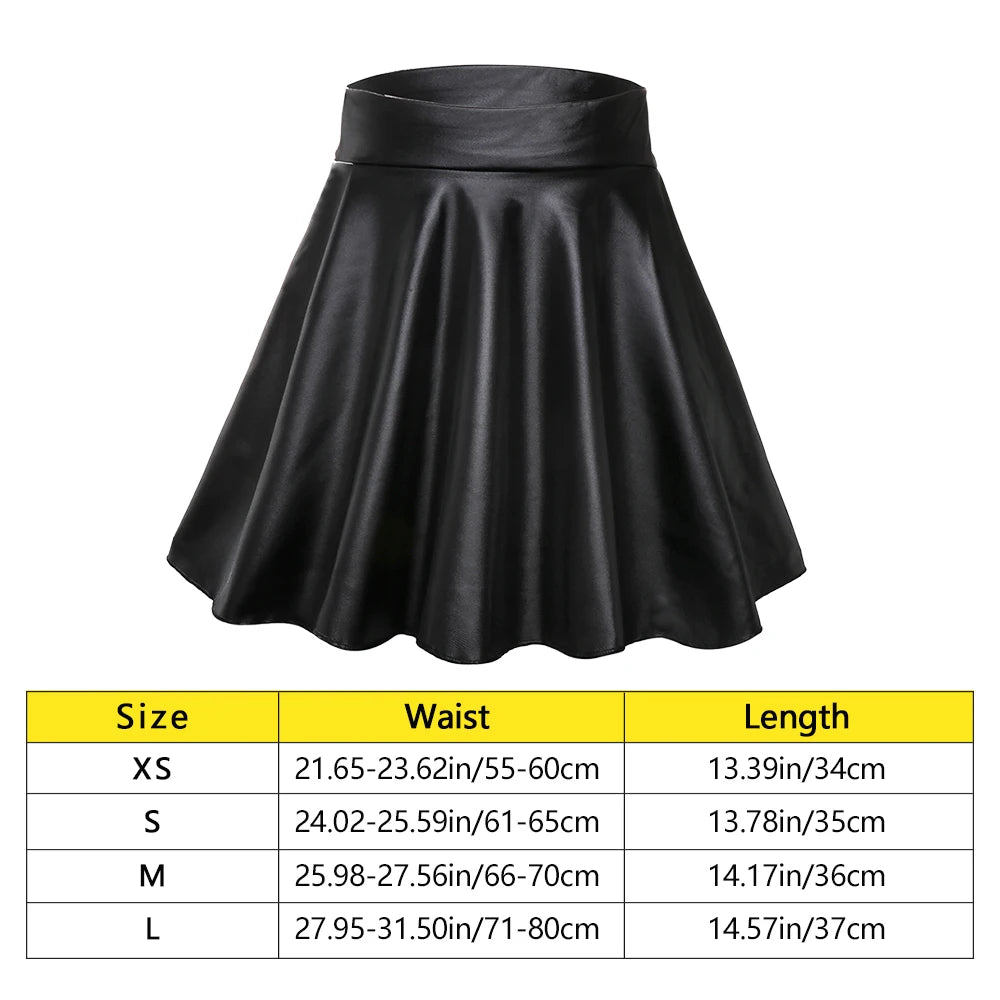 High Waist Elastic Mini Short Skirt Women Faux Leather Skirts - Smarsty
