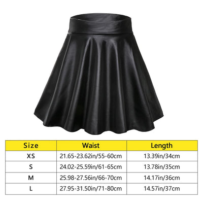 High Waist Elastic Mini Short Skirt Women Faux Leather Skirts - Smarsty