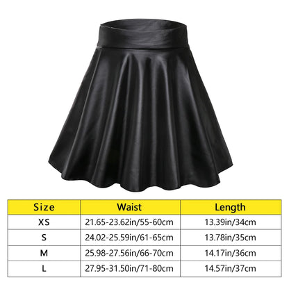 High Waist Elastic Mini Short Skirt Women Faux Leather Skirts - Smarsty