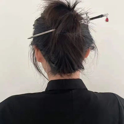Chinese Style Sword Hairpin for Women with Ruby Accent - Smarsty