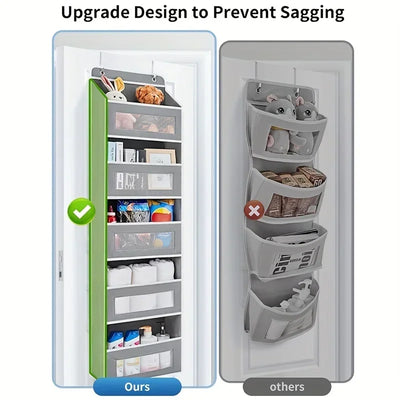 5-Shelf Hanging Storage Organizer - Behind Door, Anti-Tilt, 5 Large Capacity Pockets, Suitable for Bedroom, Bathroom by Smarsty