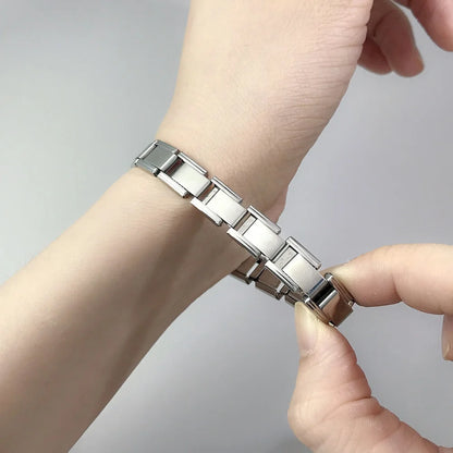 Italian 9mm Charm Link Elastic Stainless Steel Bracelet - Smarsty