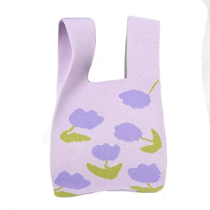 Cat Knit Handbag High Capacity Knot Wrist Bag For Women - Smarsty