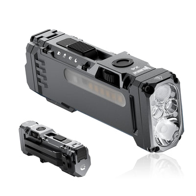 WUBEN X4 EDC Flat Flashlight with RGB Light, 1500 Lumens Mini Flashlight with Tactical Switch and Magnetic, IP68 Portable Pocket - Smarsty