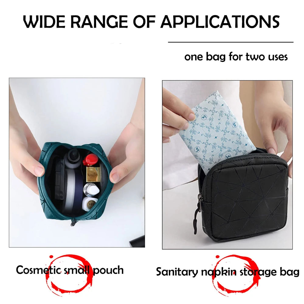 Waterproof Leather Sanitary Napkin Storage Bag With Zipper - Smarsty