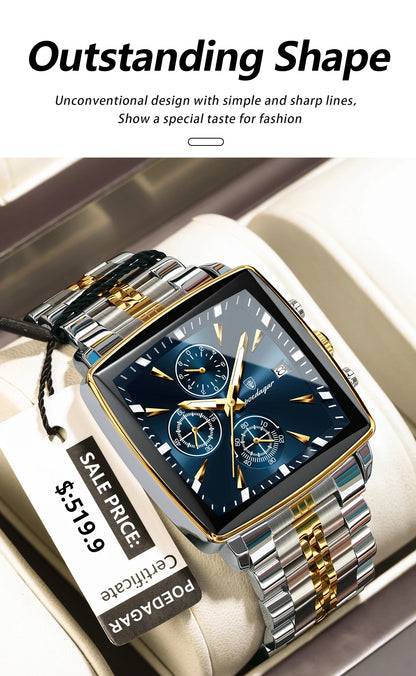 Luminous Waterproof Men's Chronograph Watch with Date - Smarsty