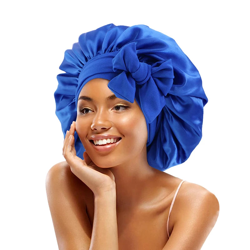 Adjustable Satin Sleeping Hat Elastic Tie For Hair Care - Smarsty