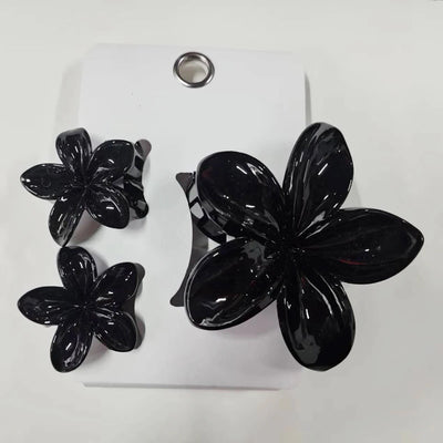 Pack Of 3 Flower Claw Clips Beach Summer Hair Accessories - Smarsty