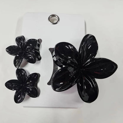 Pack Of 3 Flower Claw Clips Beach Summer Hair Accessories - Smarsty