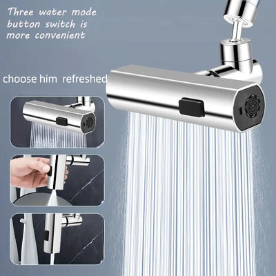 Universal Swivel Faucet with Three-Mode Splash Proof Nozzle - Smarsty