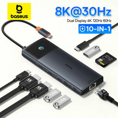 Usb C Hub 8K Hdmi Expansion For Multiscreen And Peripherals - Smarsty