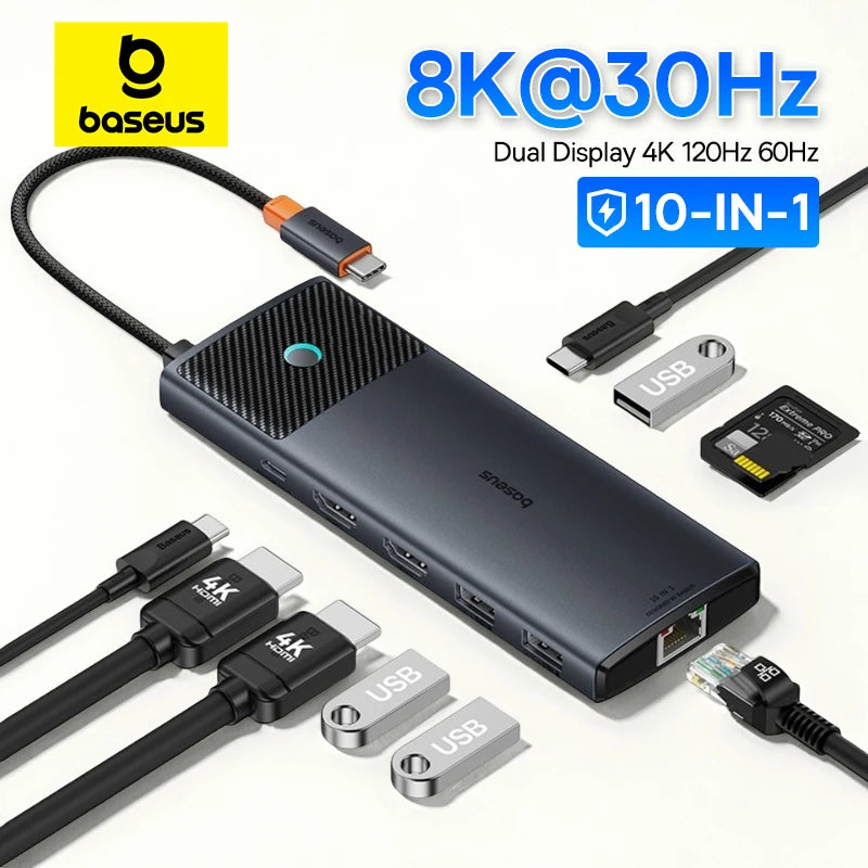 Usb C Hub 8K Hdmi Expansion For Multiscreen And Peripherals
