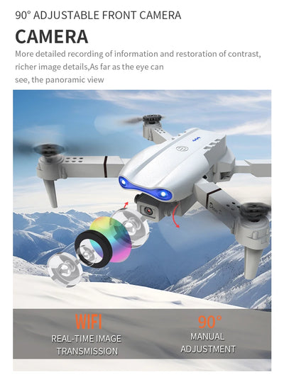 E99 PRO Drone with Flash Professional HD Dual Camera WIFI Obstacle Avoidance RC Helicopters Aerial Photography Quadcopter - Smarsty