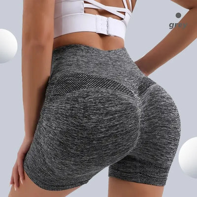 CZGUKE Women High Waist Workout Shorts Butt Lifting Tummy Control Ruched Booty Smile Yoga Short Pant - Smarsty