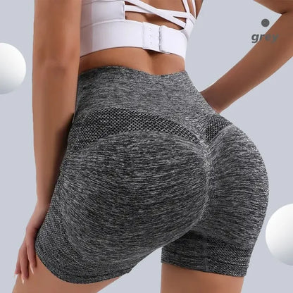 CZGUKE Women High Waist Workout Shorts Butt Lifting Tummy Control Ruched Booty Smile Yoga Short Pant - Smarsty