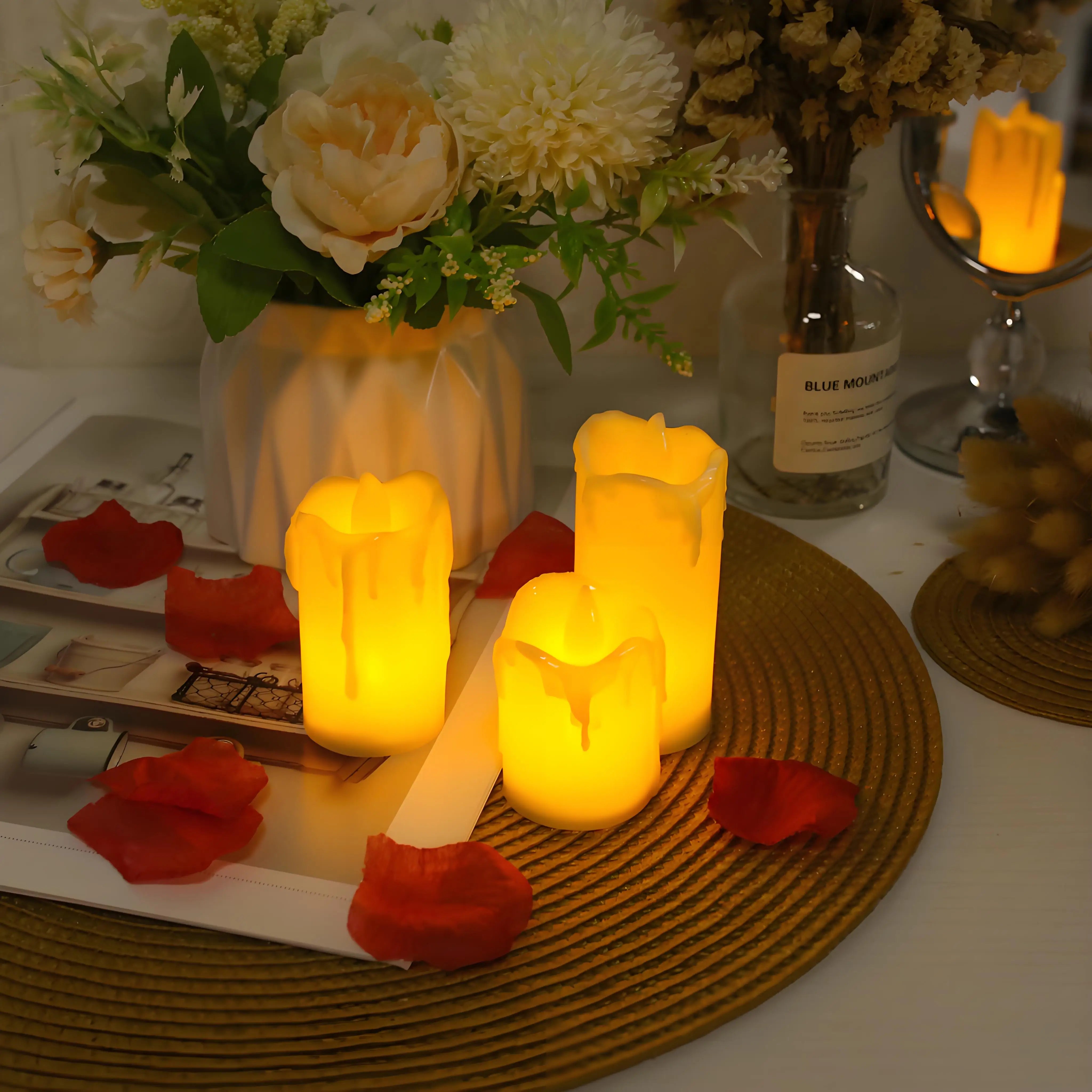 Flameless LED Votive Candles Set 100+Hour Lasting Electric Candles Battery Operated Tealight for Wedding Proposal Romantic Decor