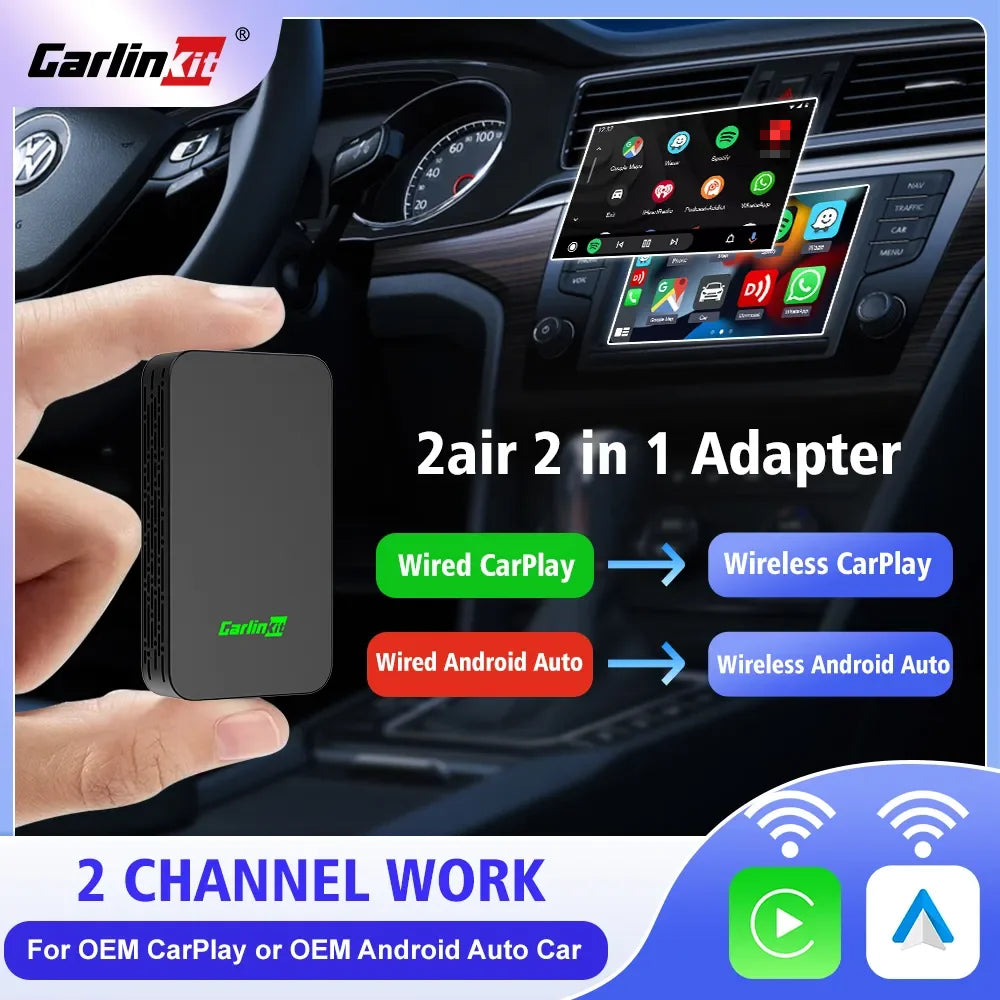 Wireless CarPlay Android Auto 2in1 Car Adapter Pro Box - Smarsty