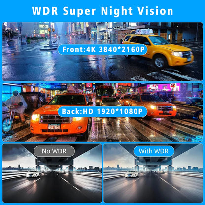 4K Dash Cam with GPS WiFi CarPlay Android Auto Mirror - Smarsty
