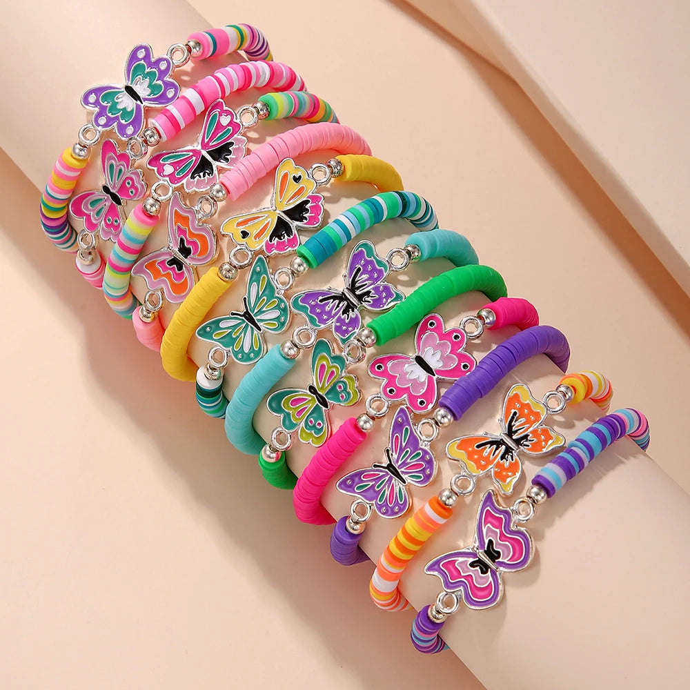 Unicorn Cat Flower Charm Beaded Bracelets Set - Smarsty