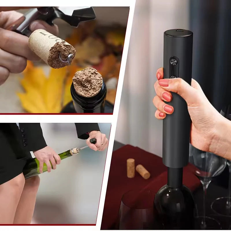 Automatic Electric Wine Bottle Opener for Effortless Cork Removal - Smarsty
