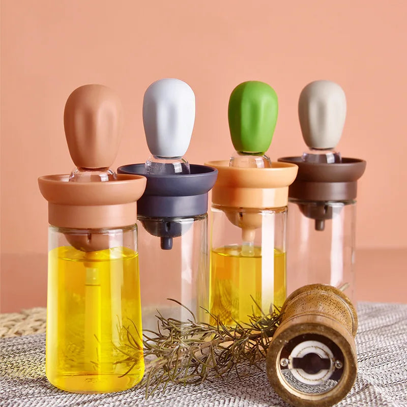 Portable Silicone Oil Bottle With Brush For Easy Cooking - Smarsty