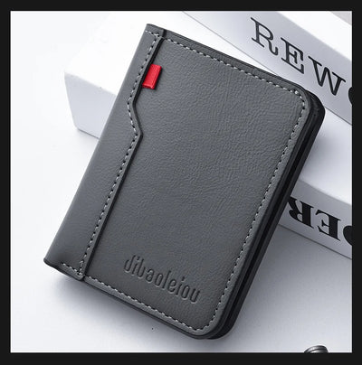 1Pc New Ultra-thin Mini Soft PU Leather Credit Card Wallet Holder Short Vertical High Quality Men's Wallet - Smarsty