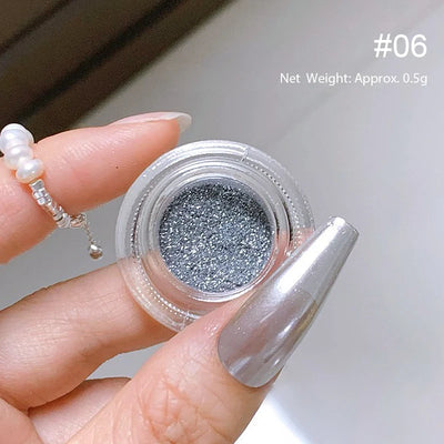 Aurora Pearl White Nail Glitter Powder for Stunning Designs - Smarsty