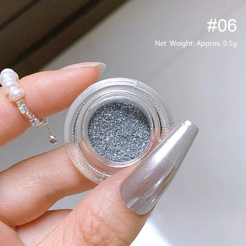 Aurora Pearl White Nail Glitter Powder for Stunning Designs - Smarsty