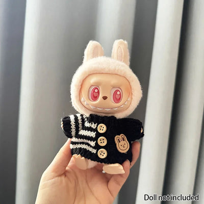 For 15-17 cm v1v2 Labubu Clothes outfit Labubu Sitting Party Bear Label Scarf Hat Bag Dolls Accessories Cute Decoration by Smarsty
