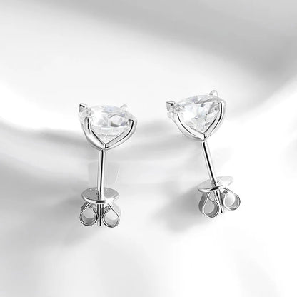GRA Certified Moissanite Stud Earrings Sterling Silver - Smarsty