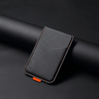 Luxury Leather Cellphone Magsafe Magnetic Card Holder For IPhone 14 13 15 16 17 Pro Max 16Plus RFID Anti-Skimming Bank ID Card