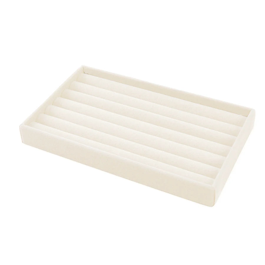 Beige Flocking Jewelry Box with Exquisite Design - Smarsty
