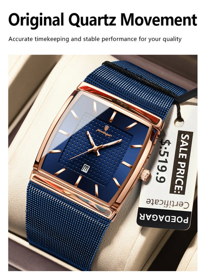 Men's Waterproof Quartz Watch with Luminous Date Feature - Smarsty
