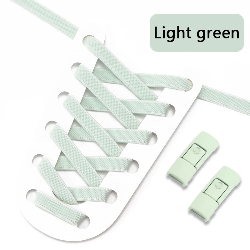 No Tie Shoe laces Press Lock Shoelaces without ties Elastic Laces Sneaker Kids Adult 8MM Widened Flat Shoelace for Shoes - Smarsty