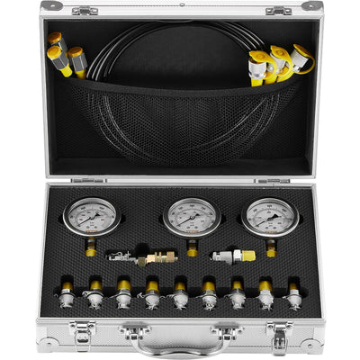 SucceBuy Hydraulic Pressure Test Kits Excavator Hydraulic Test Gauge Sets with Carrying Case for Excavator Tractors Machinery - Smarsty