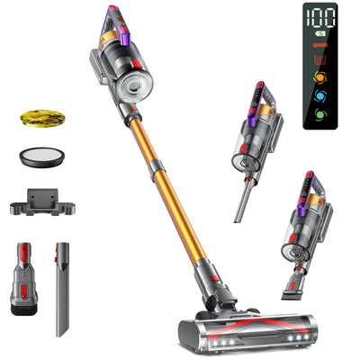 Kissof S17 Pro 550W/55KPA Cordless Vacuum Cleaner, 60Mins  Self-Standing Vacuum Cleaners for Home, Anti-Tangle Stick Vacuum - Smarsty