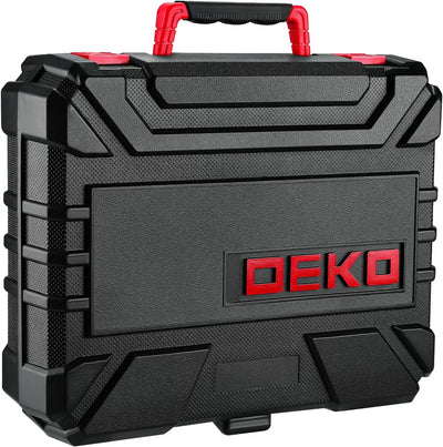 DEKO Drill Set Tool Set with 8V Red Cordless Drill, Home Tool Kit with Drill, Hand Tool Kits for Women 126 Piece