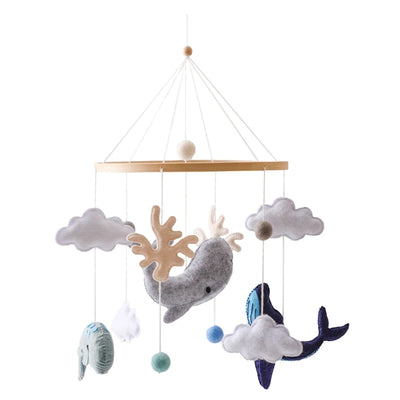 Baby Crib Mobile Bed Bell Rattle Toys Wooden Crochet Stars Pendant Bed Bell Toys Newborn Comfort Crib Bracket Hanging Toys Gifts by Smarsty