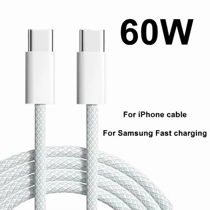USB C to Type C Fast Charging Cable 60W Braided - Smarsty