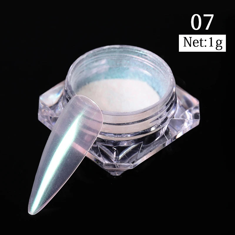 Aurora Pearl White Nail Glitter Powder for Stunning Designs - Smarsty