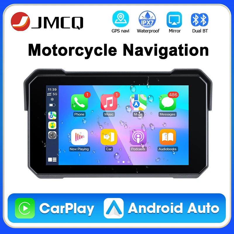 Motorcycle GPS Display With Wireless CarPlay Android Auto - Smarsty
