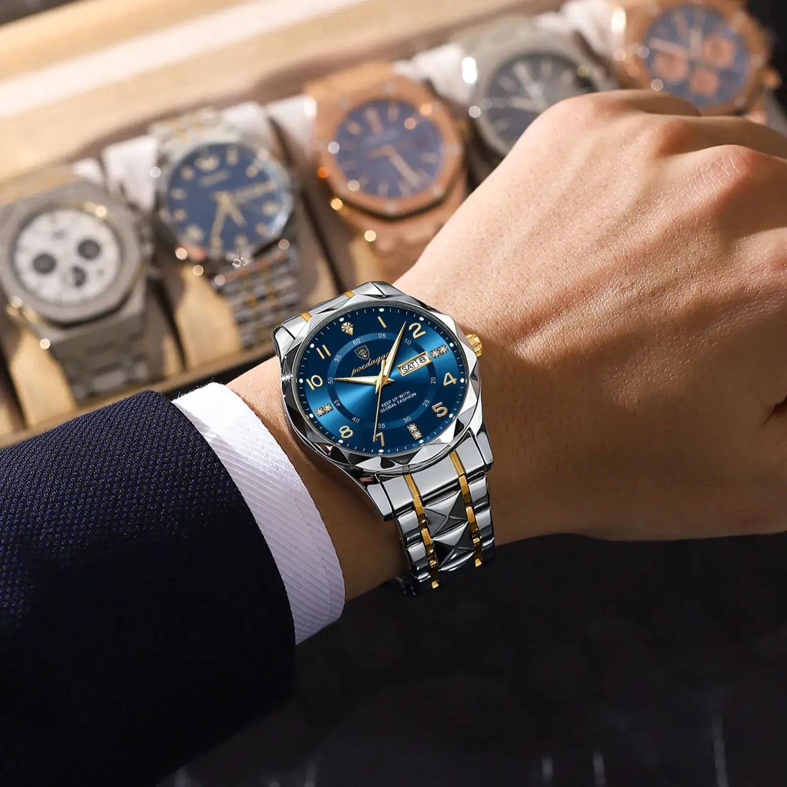 Luxury Waterproof Quartz Watch for Men with Luminous Dial - Smarsty