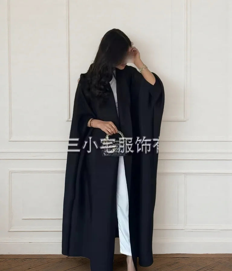 Women's Fold Miyake Pleated Abaya Long Sleeve Print Foldable Collar Robe Cardigan Coat New Winter Fashion Original Design 2024 - Smarsty