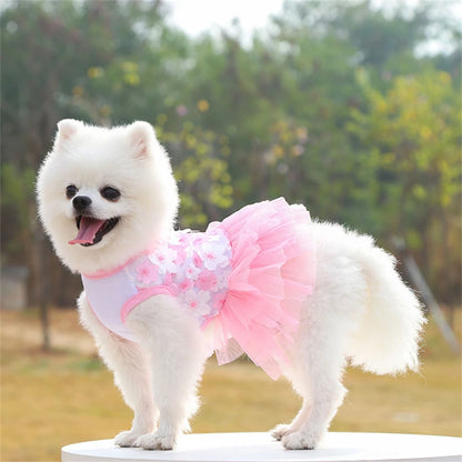 Floral Dog Dress for Small Breeds Breathable Pet Apparel - Smarsty