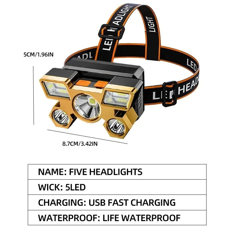Powerful Rechargeable Head Flashlight for Fishing Led Headlamp Nitecore Camping Headlights Hunting Torch Hiking Front Lanterns - Smarsty