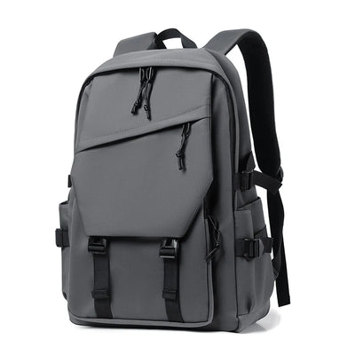 One 15 Inch Polyester Waterproof Solid Color Simple Men's Backpack Fashion Couple Student Computer Backpack - Smarsty