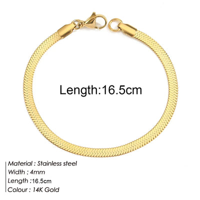 Gold Stainless Steel Twist Chain Bracelet for Women - Smarsty