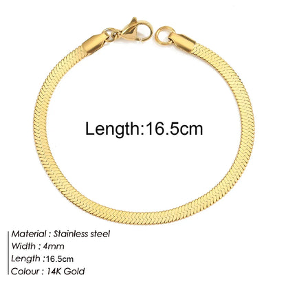 Gold Stainless Steel Twist Chain Bracelet for Women - Smarsty