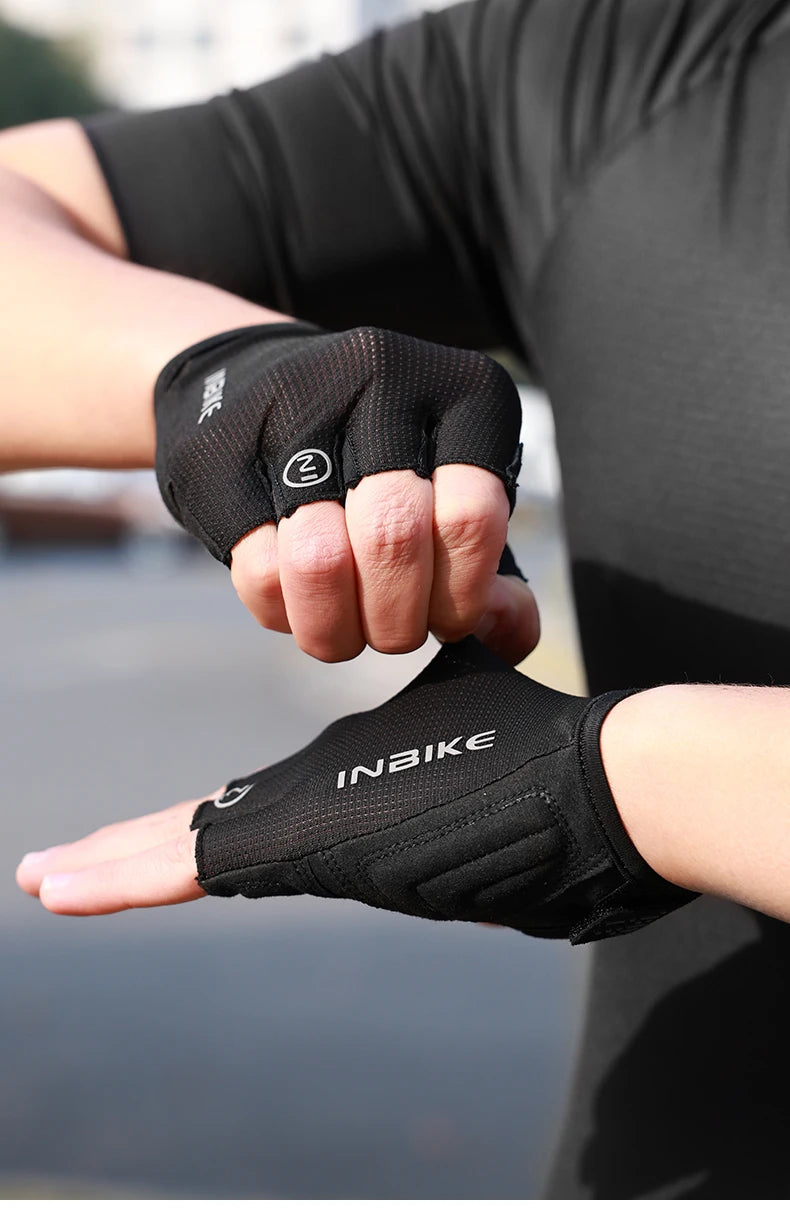 INBIKE Breathable Half Finger Cycling Gloves with Shock Absorption - Smarsty